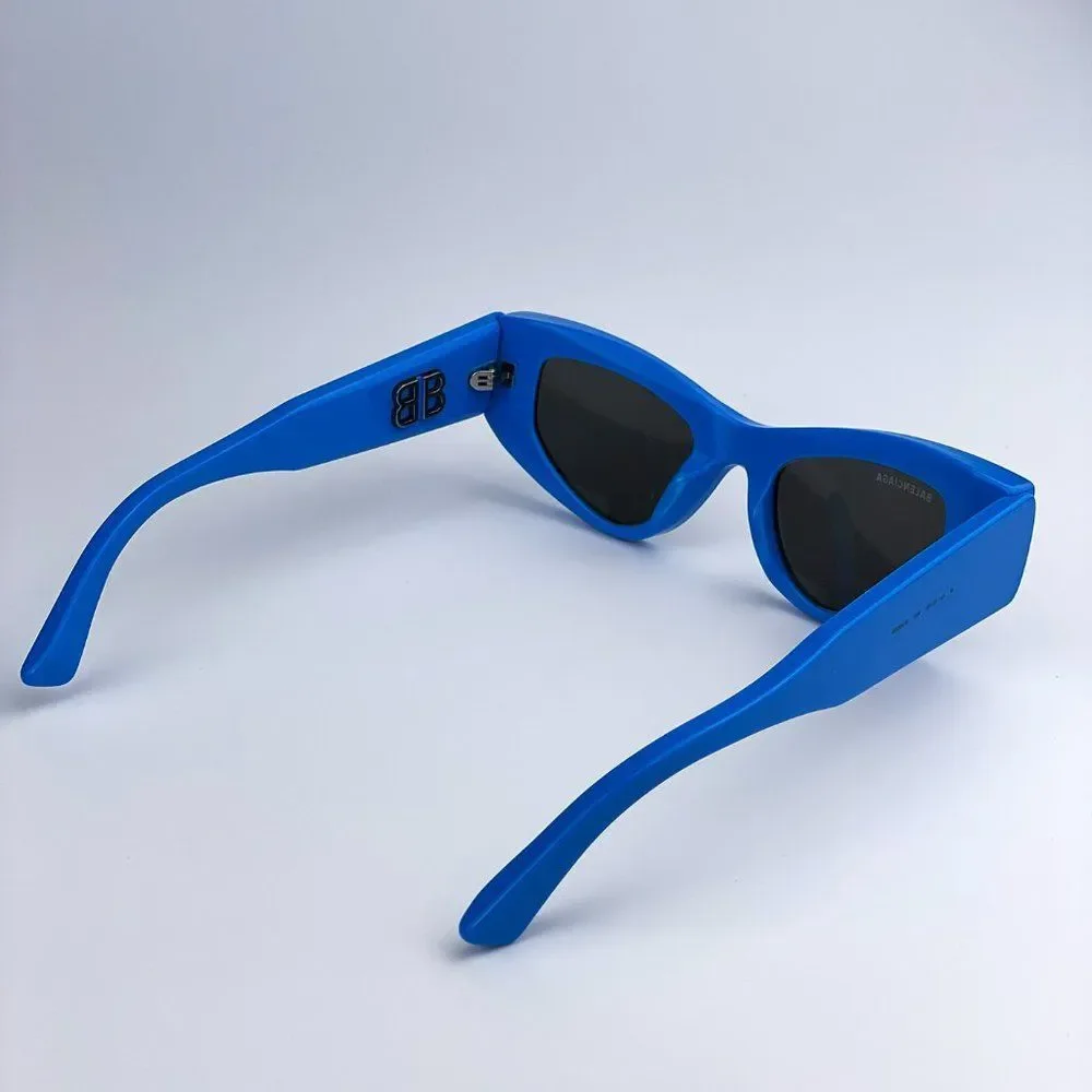 Balenciaga BB0243S 004 Sunglasses Blue Grey Cat Eye Unisex
